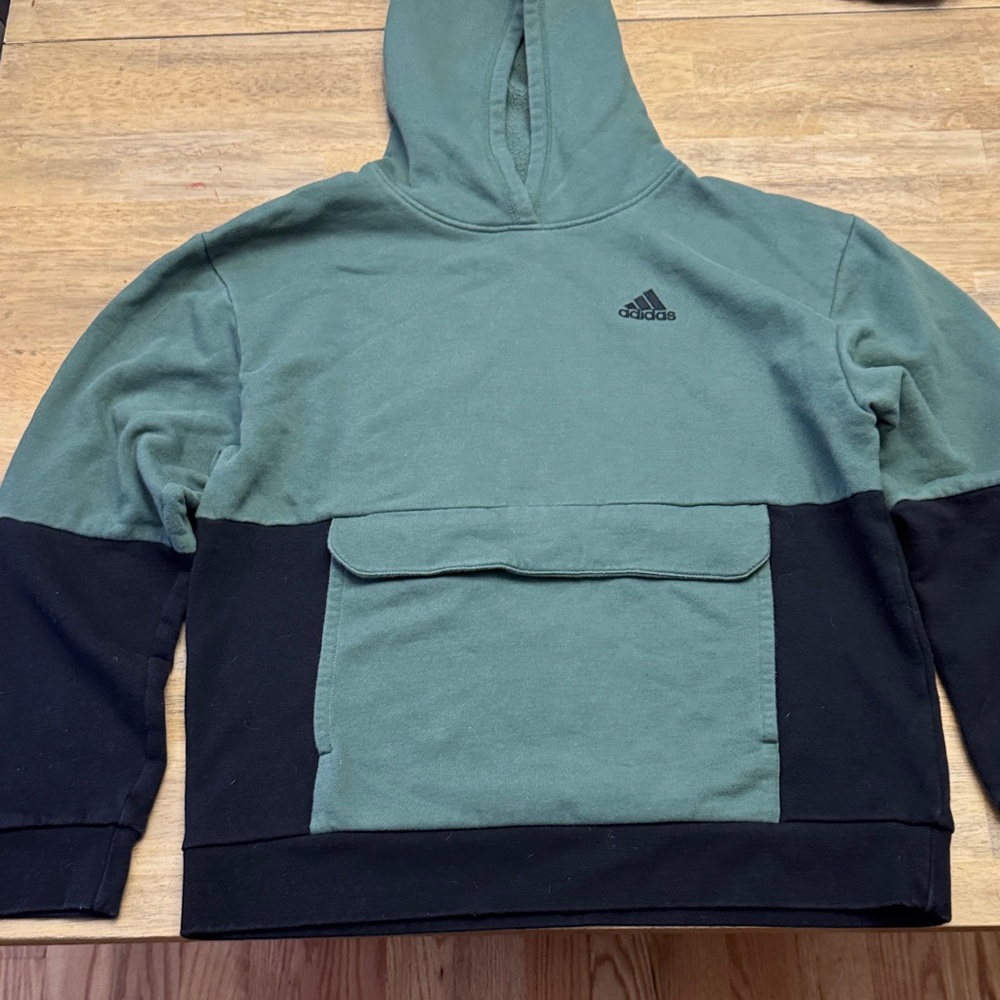 Adidas Kids Green and Black Hoodie / Sweatshirt